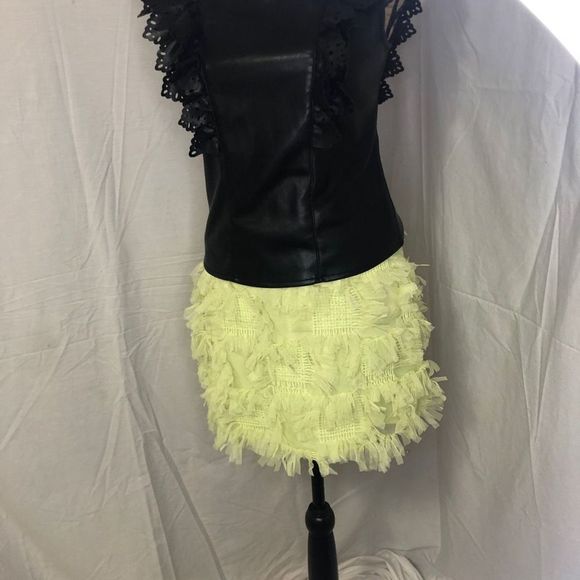 Asos Edition Women's Yellow Textured Mesh Mini Skirt Size 2 NWT - Picture 8 of 14